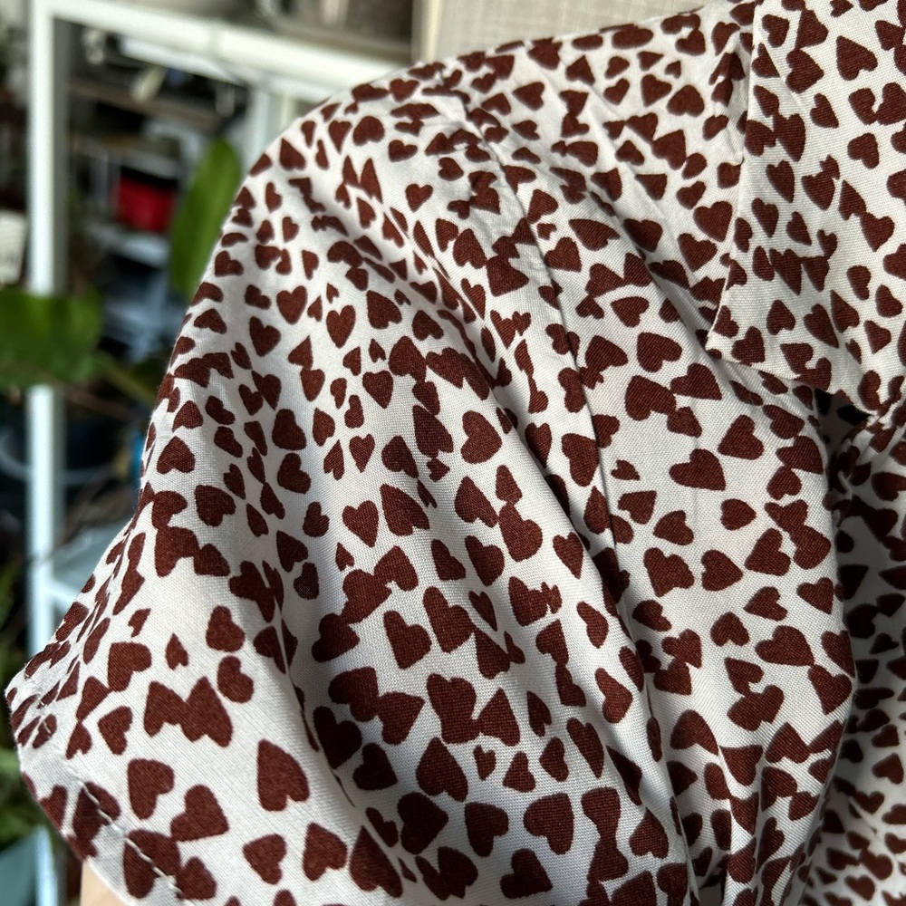 ASOS / Ichi White and Brown Heart Patterned Summer Dress - Picture 6 of 11